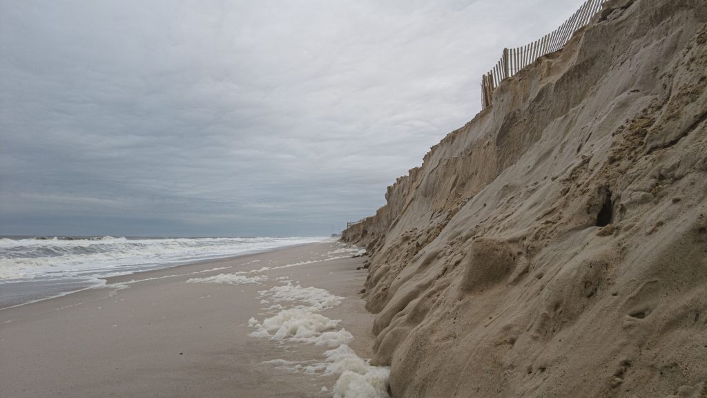 Beach erosion and damage in Ortley Beach following the Mothers' Day nor'easter, May 2022. (Photo: Daniel Nee)