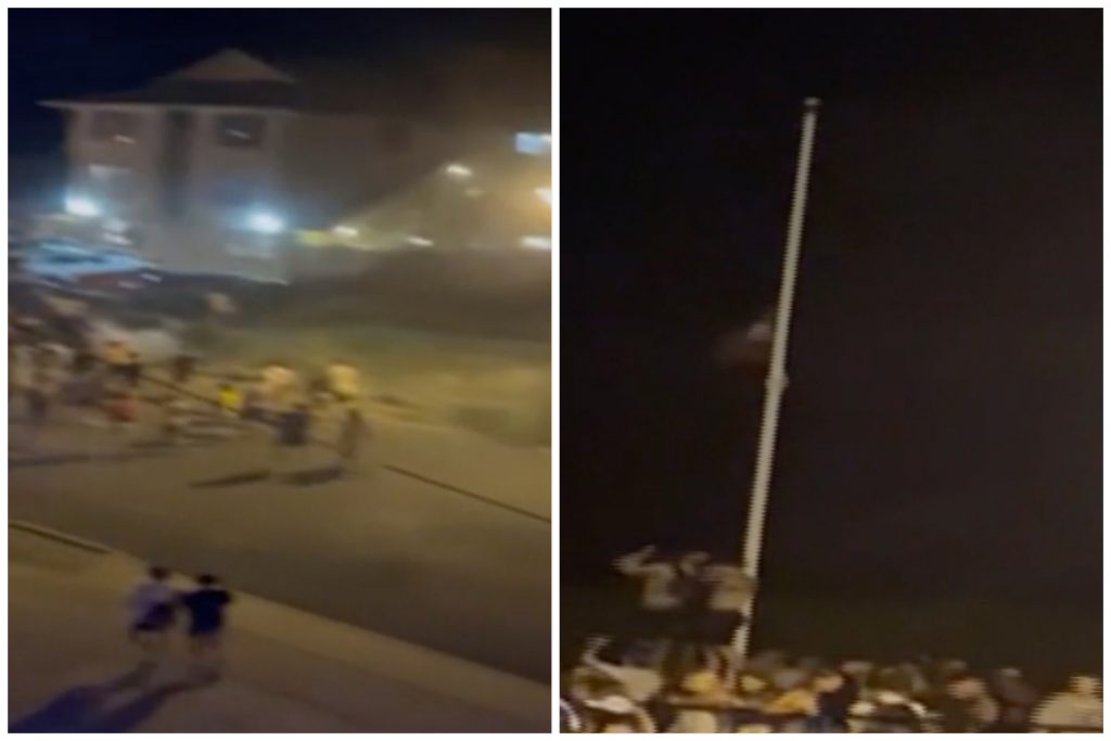 Screenshots from video of a riotous incident, July 4, 2022 in Ortley Beach. (Credit Unknown)