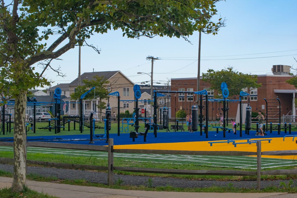 The fitness park at Hugh J. Boyd Elementary School, Seaside Heights, N.J., Aug. 2022. (Photo: Daniel Nee)