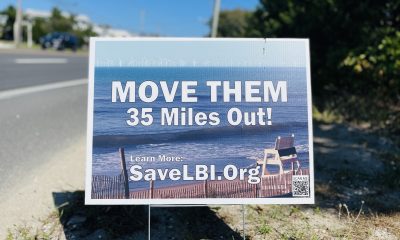 A lawn sign opposing wind turbines off Long Beach Island, Sept. 2022. (Photo: Daniel Nee)
