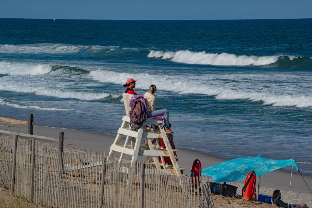 Lifeguards keep watch over the beach in Ortley Beach, N.J. (Photo: Daniel Nee)