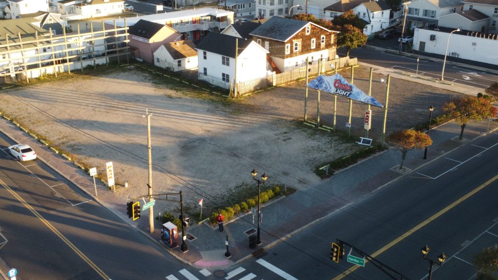The redevelopment area at the former Merge nightclub site in Seaside Heights, N.J., Oct. 2022. (Photo: Daniel Nee)