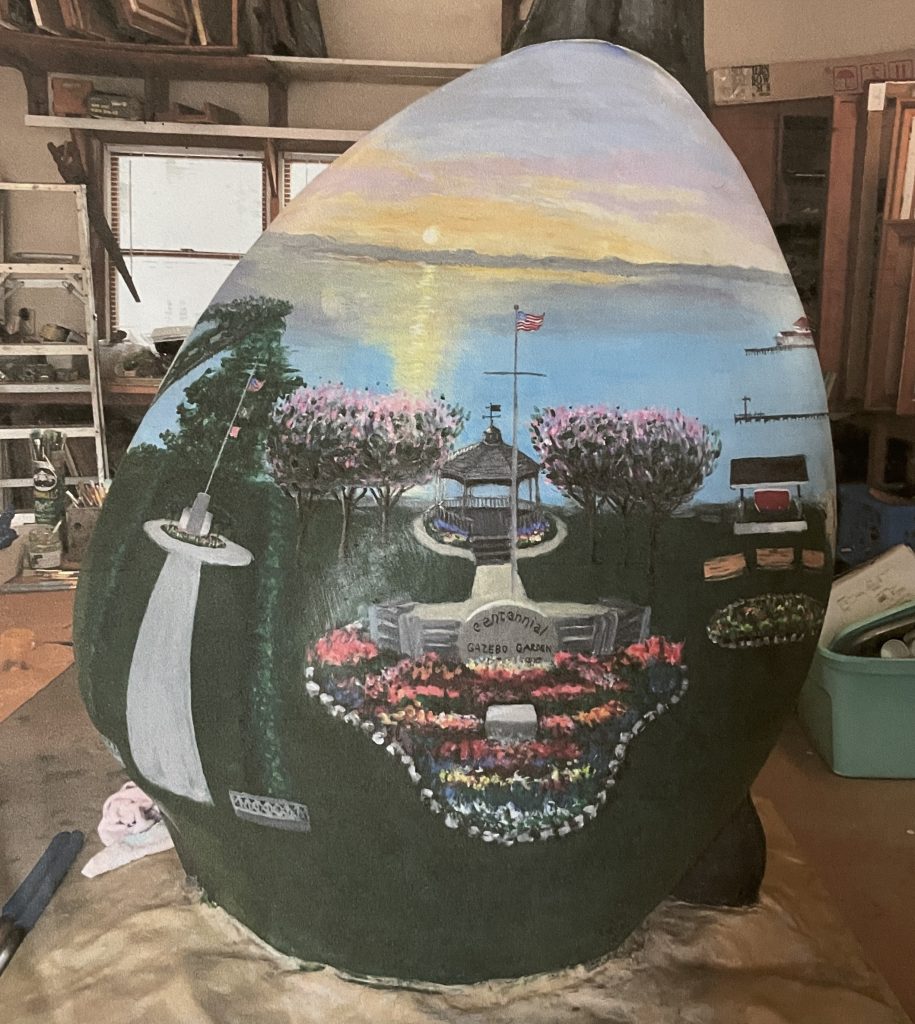 Lavallette's renewed 'Giant Clam,' ready to go back on display. (Credit: Mary Jo Austin)