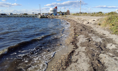 The location of a future living shoreline project on the southern bayfront area in Seaside Heights, N.J., Oct. 2022. (Photo: Daniel Nee)