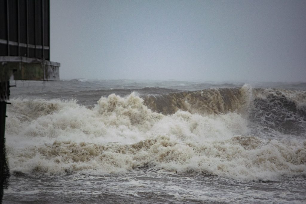 Intense waves pound beaches in Ocean County, N.J., Oct. 3, 2022. (Photo: Daniel Nee)