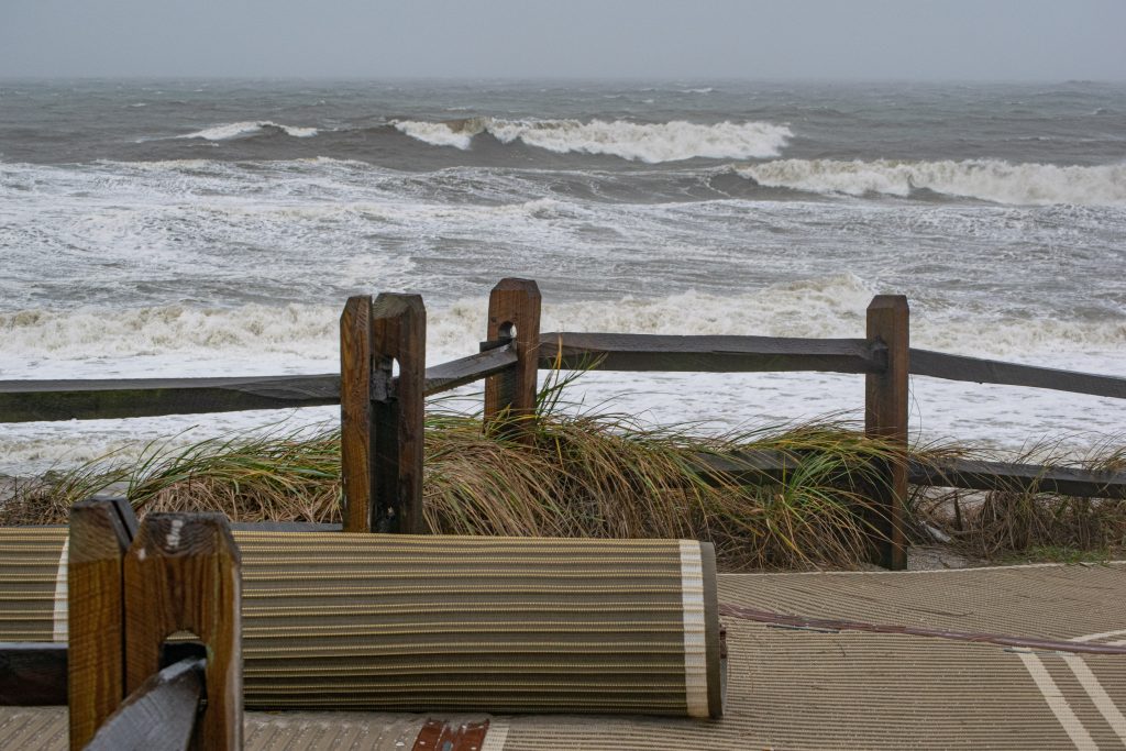 Intense waves pound beaches in Ocean County, N.J., Oct. 3, 2022. (Photo: Daniel Nee)