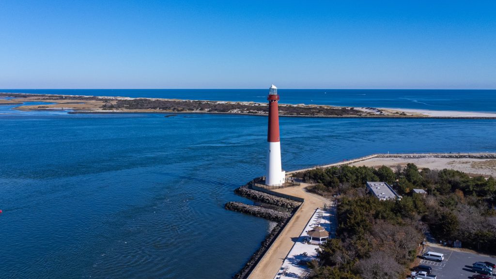 Barnegat Lighthouse, Ocean County, N.J., following repainting and maintenance, Nov. 2022. (Photo: Daniel Nee)