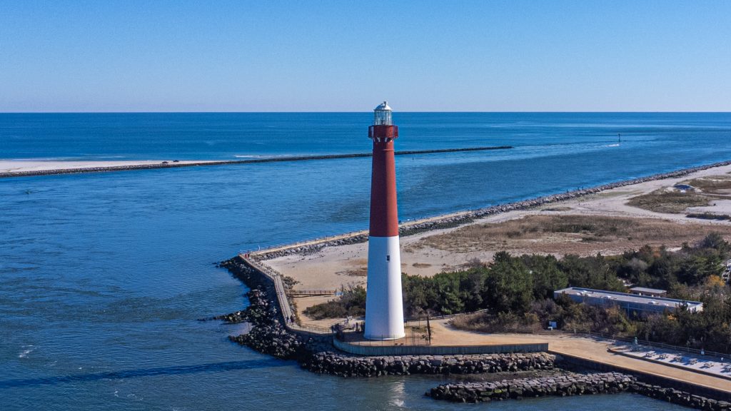 Barnegat Lighthouse, Ocean County, N.J., following repainting and maintenance, Nov. 2022. (Photo: Daniel Nee)