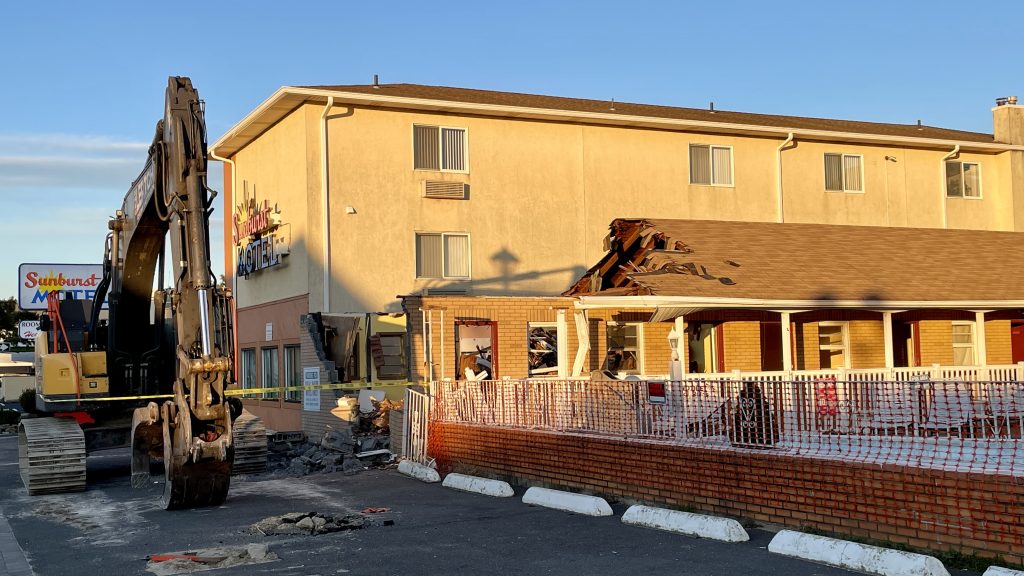 The Coral Sands Motel is demolished in Seaside Heights, N.J., Dec. 20, 2022. (Photo: Daniel Nee)