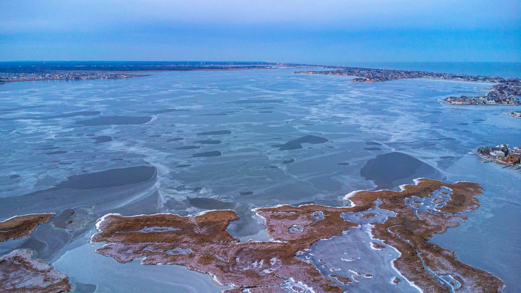 Barnegat Bay, frozen after a cold snap, Dec. 26, 2022. (Photo: Daniel Nee)