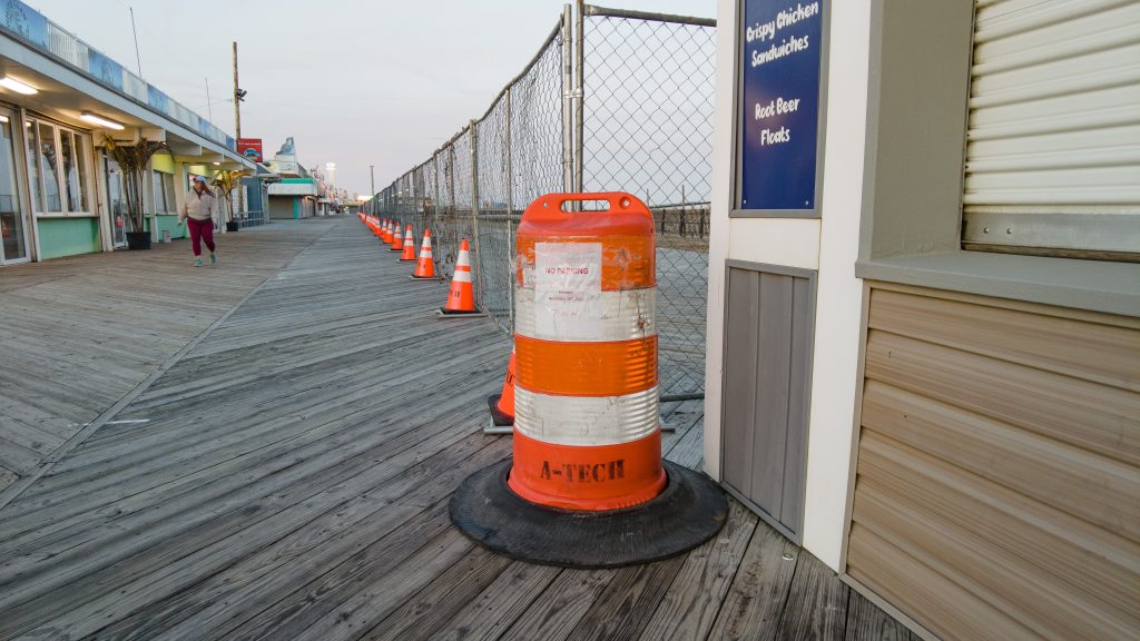 Construction on the replacement of the southern portion of the Seaside Heights boardwalk begins, Dec. 5, 2022. (Photo: Daniel Nee)
