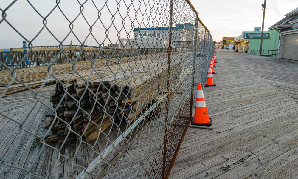 Construction on the replacement of the southern portion of the Seaside Heights boardwalk begins, Dec. 5, 2022. (Photo: Daniel Nee)