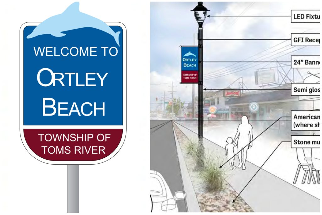 Renderings of the anticipated Ortley Beach "Streetscape" design. (Credit: NV5)