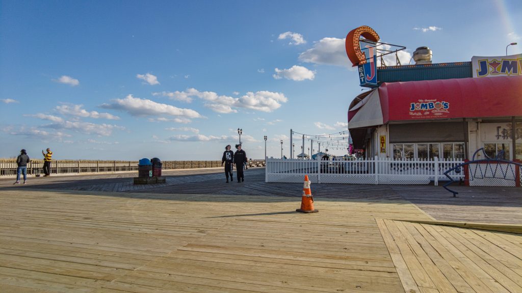 The southern portion of the 2023 Seaside Heights boardwalk replacement after completion, March 2023. (Photo: Daniel Nee)