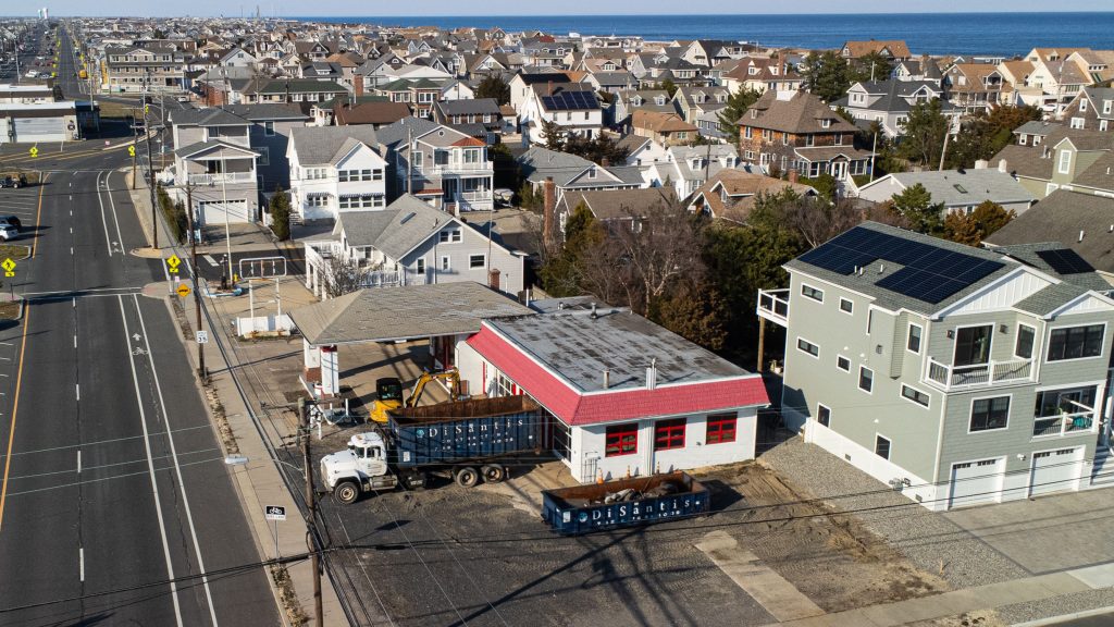 A pre-demolition aerial view of the Southern Service Center, Seaside Park, N.J., Feb. 2023. (Photo: Daniel Nee)