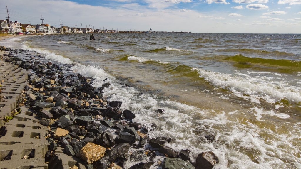 A project to build up the shoreline near the J Street Marina in Seaside Park, N.J., is completed in time for the 2023 spring. (Photo: Shorebeat)