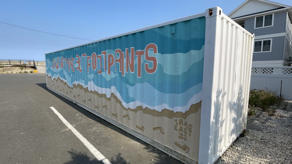 A mural painted on a storage container in Ortley Beach by Toms River High School East students, May 2023. (Photo: Shorebeat)