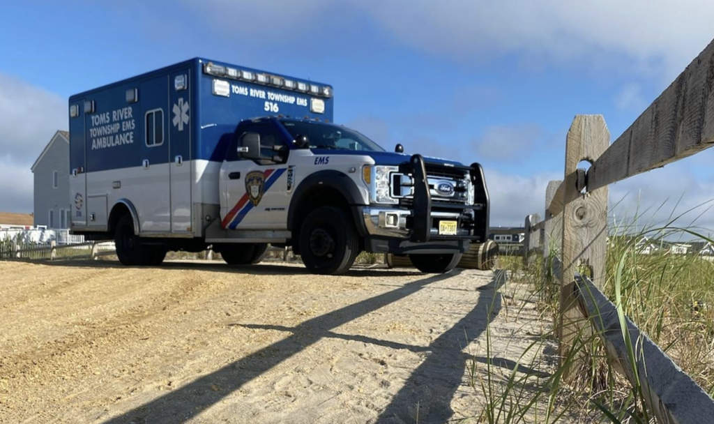 A Toms River Police EMS rig sits atop the dunes in the township's barrier island. (Photo: Toms River Police EMS)