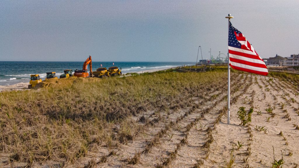 Repair work gets underway in Ortley Beach, N.J. to restore access points and the beach berm, May 2023. (Photo: Shorebeat)