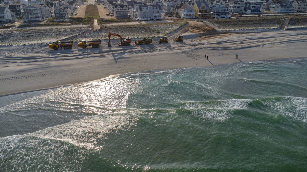Repair work gets underway in Ortley Beach, N.J. to restore access points and the beach berm, May 2023. (Photo: Shorebeat)
