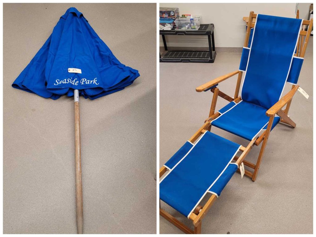 Seaside Park chairs and umbrellas up for online auction. (Credit: Seaside Park Borough)