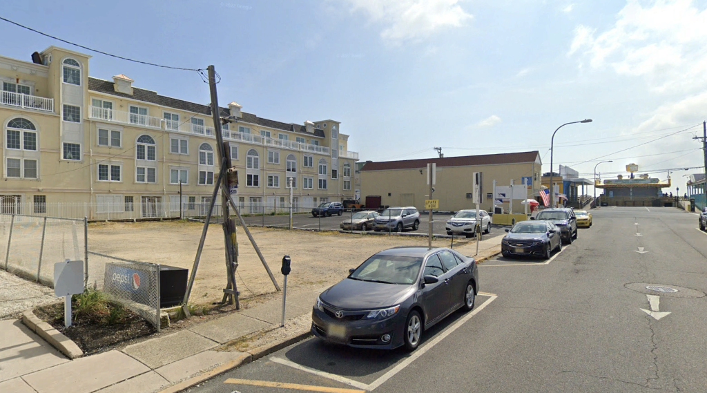 The location of a proposed 10-unit condominium community on Ocean Terrace in Seaside Heights, N.J. (Credit: Google Earth)