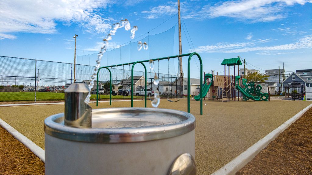 The new playground at the 13th-14th Avenue recreation area in Seaside Park, Aug. 2023. (Photo: Shorebeat)