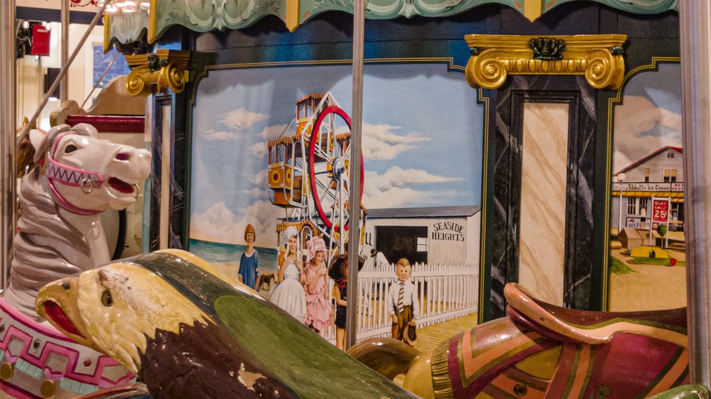 Seaside Heights' historic Dentzel-Looff carousel, re-assembled in the Carousel Pavilion, Aug. 2023. (Photo: Shorebeat)