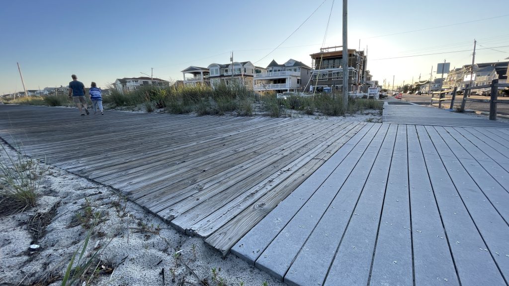 The Seaside Park boardwalk, a mix of timber and Trex, Sept. 2023. (Photo: Shorebeat)