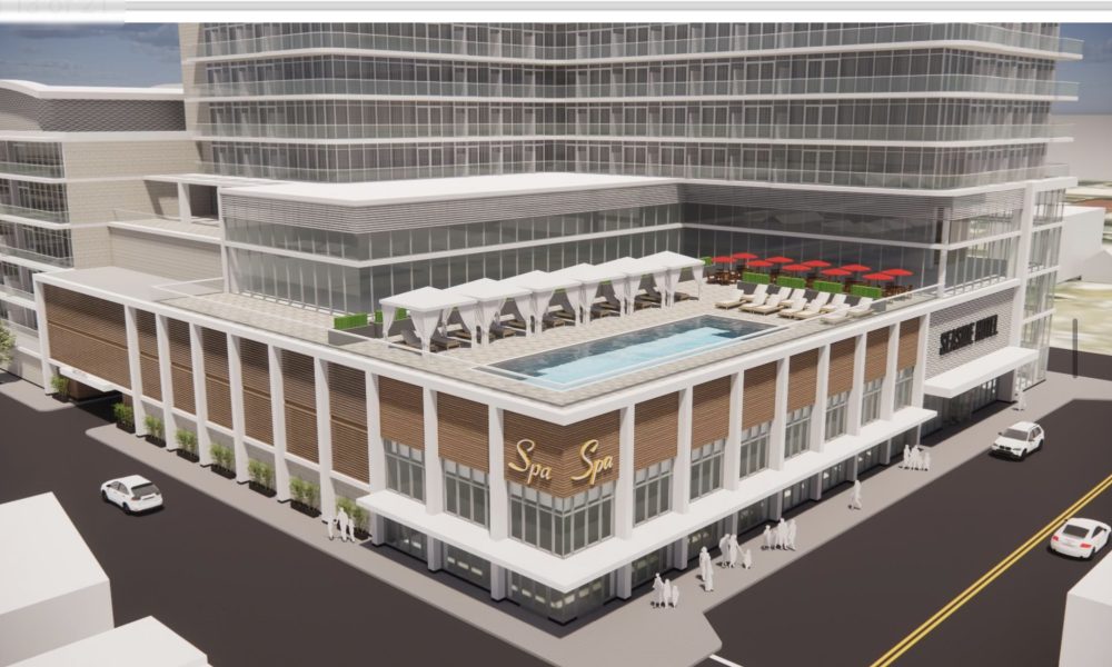 The rendering of a hotel proposed for Lincoln Avenue and Ocean Terrace in Seaside Heights, N.J., Oct. 2023. (Photo: Mike Loundy)