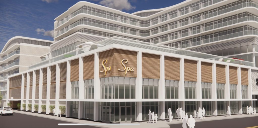 The rendering of a hotel proposed for Lincoln Avenue and Ocean Terrace in Seaside Heights, N.J., Oct. 2023. (Photo: Mike Loundy)