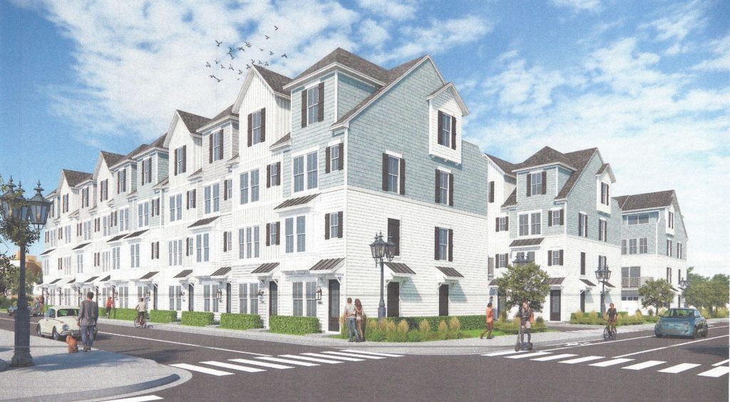 A 24-unit townhome community proposed in Seaside Heights by builder K. Hovnanian. View from the corner of Lincoln Avenue and the Boulevard. (Courtesy: Mike Loundy)