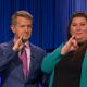 Denise Carlon and Jeopardy host Ken Jennings. (Photo: Jeopardy/Sony)