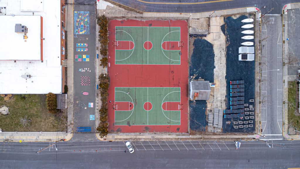 Seaside Heights' basketball courts, which are slated to be converted to pickleball courts. (Photo: Shorebeat)
