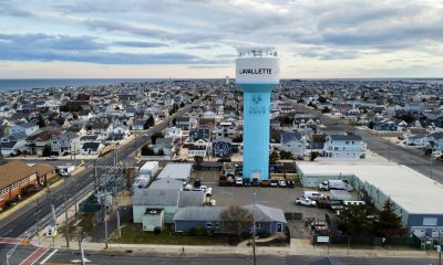 The Lavallette Public Works yard and water tower, March 2024. (Photo: Shorebeat)