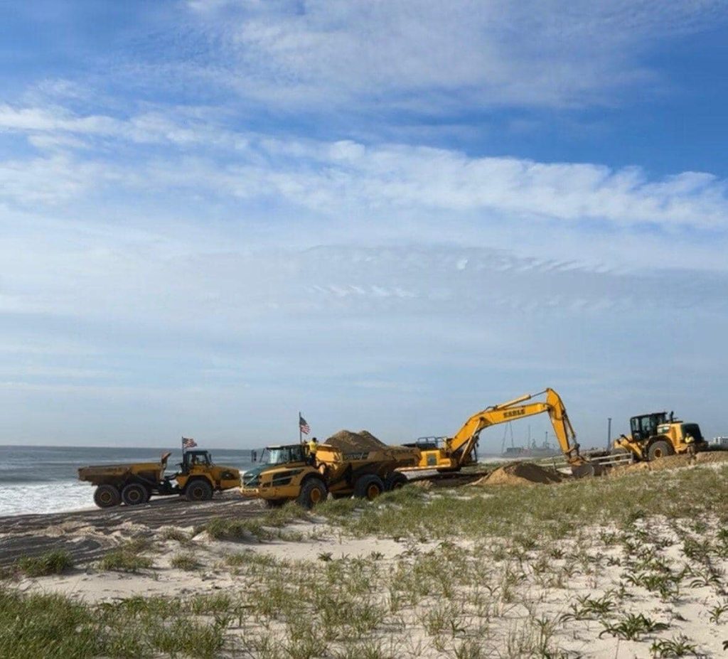 Beach repairs being performed in Ortley Beach, May 8, 2024. (Photo: Toms River Township)