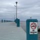 Light poles, some with LED panels, at the 5th Avenue Pier in Seaside Park, May 2024. (Photo: Shorebeat)