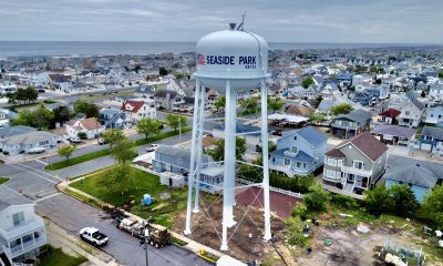 Seaside Park's repainted water tank, May 2024. (Photo: Shorebeat)