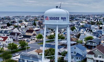 Seaside Park's repainted water tank, May 2024. (Photo: Shorebeat)