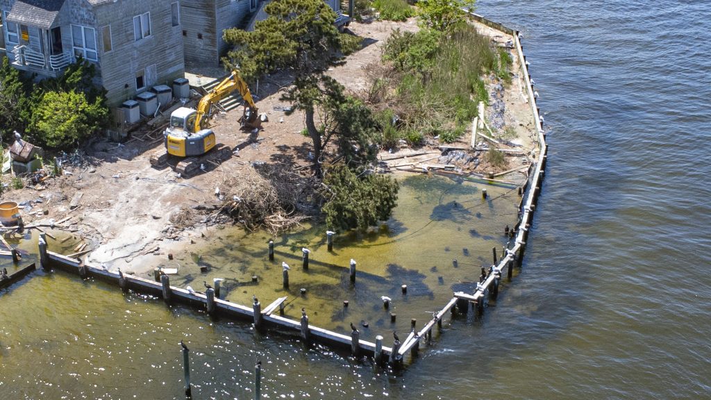 The home on Middle Sedge Island, Barnegat Bay, Toms River, N.J., May 2024. (Photo: Shorebeat)