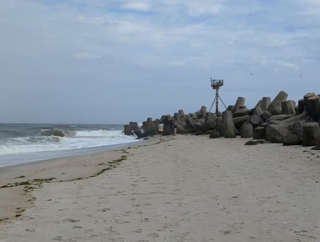 A screenshot captured from the Instagram page 'Shore Boats,' which has been following shoaling at Manasquan Inlet. (Video Below)