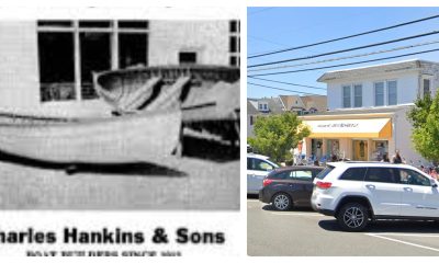 The former Hankins wooden boat building, Lavallette, N.J. (Credit: Ocean County Historical Society/ Google Earth)